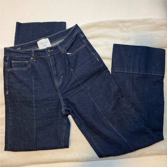 Habitual Wide Leg Jeans Size 6/28 Dark Wash - Picture 3 of 6